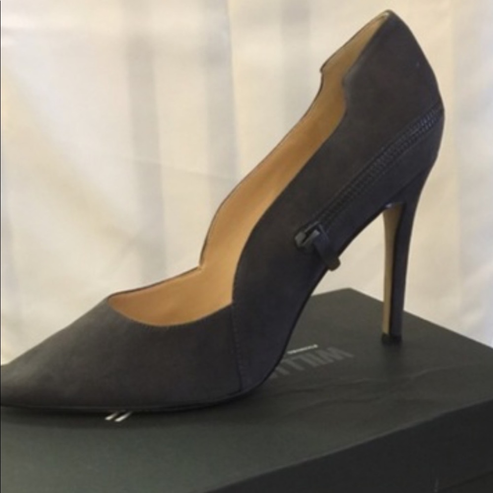 New William Rast Black Suede zipper pumps